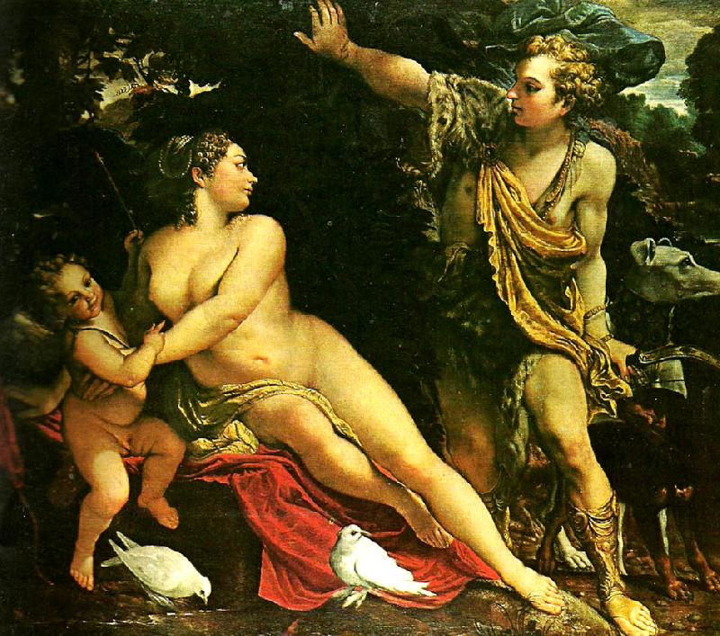 Annibale Carracci adonis overraskande venus oil painting image